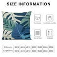 thumbnail image 5 of Creowell Palm Leaf Pillow Covers, Summer Teal Navy BlueTropical Leaf Decorative Throw Pillow Covers Outdoor Botanical Farmhouse Cushion Case Square Decor for Home Couch Sofa 12x12in, 5 of 5