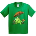 thumbnail image 3 of Inktastic Cute Frog and Mushroom Umbrella Youth T-Shirt, 3 of 5