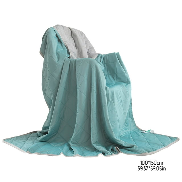 Breathable Summer Quilt Polyester Cooling Bed Cover Lightweight Temperature Regulating 39x59 Inches Green