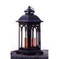 thumbnail image 1 of 12.25" Black Iron Gothic-Style Lantern with LED Flameless Pillar Candle, 1 of 2