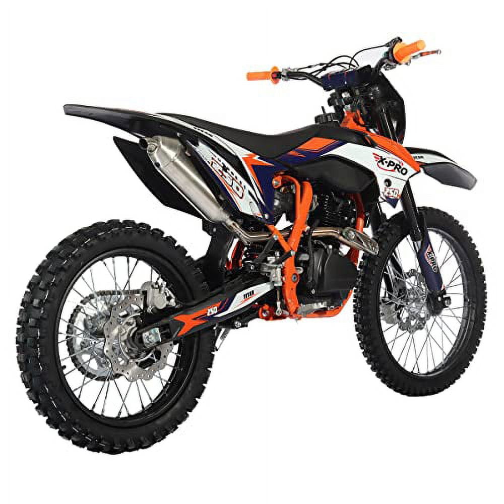 X-Pro Brand New Titan 250cc Gas Pit Dirt Bike with LED Headlight, 5-Speed Manual Transmission, Electric/Kick Start! Big 21"/18" Wheels!