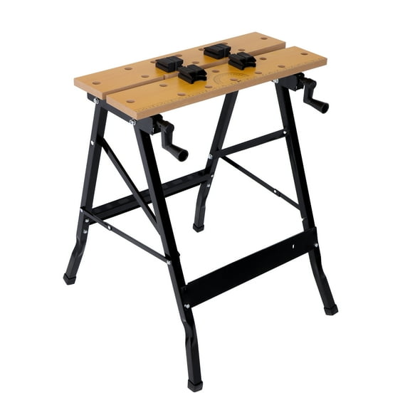 findmall 220lbs Folding Workbench,Vise Garage Steel Work Table Workshop Tool Storage