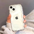 thumbnail image 2 of Funda de silicona suave para iPhone, carcasa transparente ovalada con ondas rizadas, para modelos 16, 15, 14, 13, 12, 11 Pro Max, XR, X, XS, SE, 7, 8, 15 Plus, 2 of 5