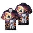 thumbnail image 3 of Spooky Halloween Night Witch West Highland White Terrier Glowing Pumpkins Hawaiian Shirt Breathable Summer Unisex Merch Westie Westy Dog Lover - 12015, 3 of 6