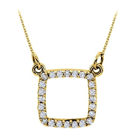 Fine Jewelry Vault UBPDS85862Y14D Precious Diamond Square Pendant in 14K Yellow Gold with Best