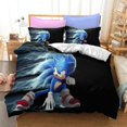 thumbnail image 3 of Funda de edredón de Sonic The Hedgehog con estampado de dibujos animados de anime, 100 % poliéster, tamaño doble, varios tamaños, regalo para niños, 3 of 5