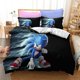 thumbnail image 3 of Funda de edredón de Sonic The Hedgehog con estampado de dibujos animados de anime, 100 % poliéster, tamaño doble, varios tamaños, regalo para niños, 3 of 5