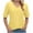Yellow, variant on Pimfylm Womens Cap Sleeve Crop Tops Cotton V Neck T Shirt Boxy Loose Fit Short Sleeves Tee Summer Fashion Clothes 2025 Black, XXL