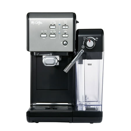 Mr. Coffee - One-Touch CoffeeHouse Espresso and Cappuccino Machine, Dark Stainless - Black