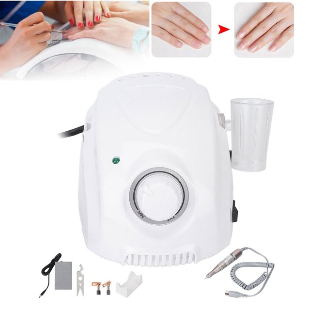 Taladro De Lima De Uñas Eléctrico Profesional Con Forma De Bolígrafo, Velocidad Ajustable De 35000 RPM Con Control De Pedal Para Salón De Manicura Y Pedicura En Casa