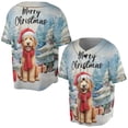 thumbnail image 3 of Merry Christmas Goldendoodle Enjoys Woofmas Winter Xmas Holiday All Over Print 3D Baseball Shirt Doodle Dog Lover Gifts Idea Softball Sport - 02022, 3 of 6