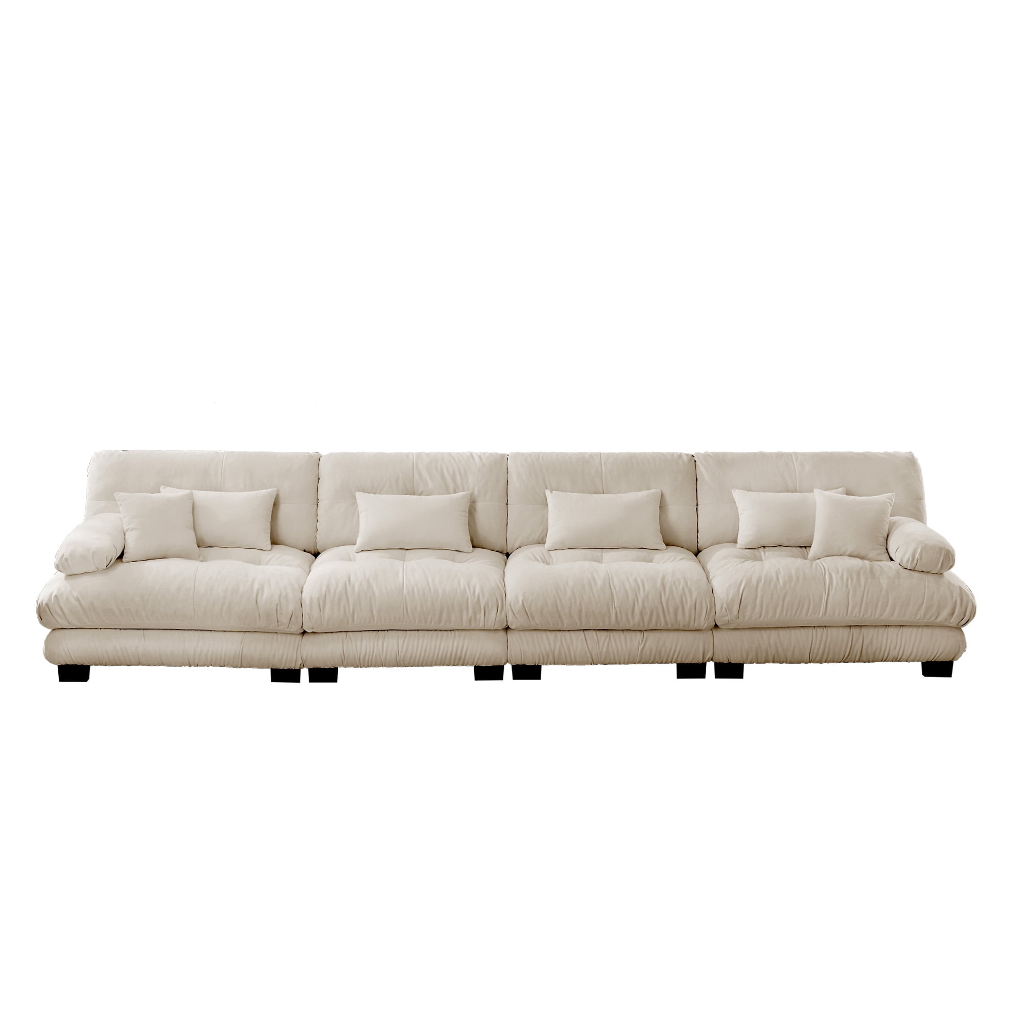 Gewnee White Chenille Cloud Couch 2 Seater Sofa for Living Room