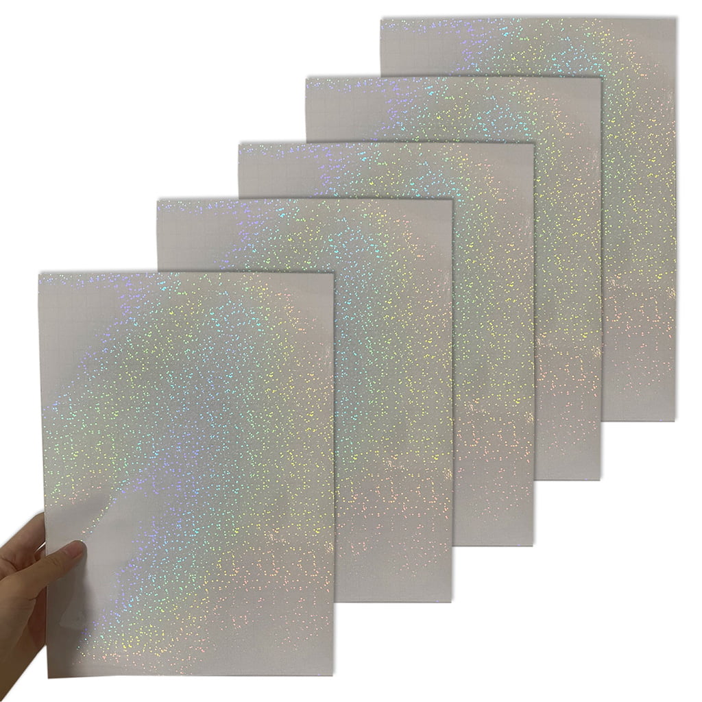 Nezyo 60 Sheets Holographic Laminate Sheets Clear Glitter A4  Size Vinyl Sticker Paper Holographic Overlay Self Adhesive Waterproof  Transparent Film, 11.7 x 8.3 Inch (Mixed Style) : Arts, Crafts & Sewing