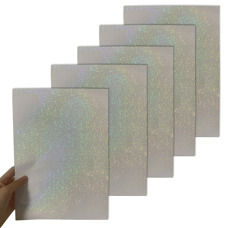 Transparent (Clear) Glitter Glossy 5-Pack of Adhesive Vinyl Sheets - 12x12 Outdoor/permanent - Vinylxsticker