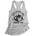 thumbnail image 1 of Camp Crystal Lake Tank Top, Ladies Racerback Tank Top, Funny Halloween Tank, Horror Graphic Tee, Silver Gray, Small, 1 of 3
