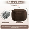 thumbnail image 2 of AMERICAN CENTURY HOME 3 Ft Bean Bag Chair, Memory Foam Filled, Removable Velvet Cover, for Adults/Teens, Chocolate, 2 of 6
