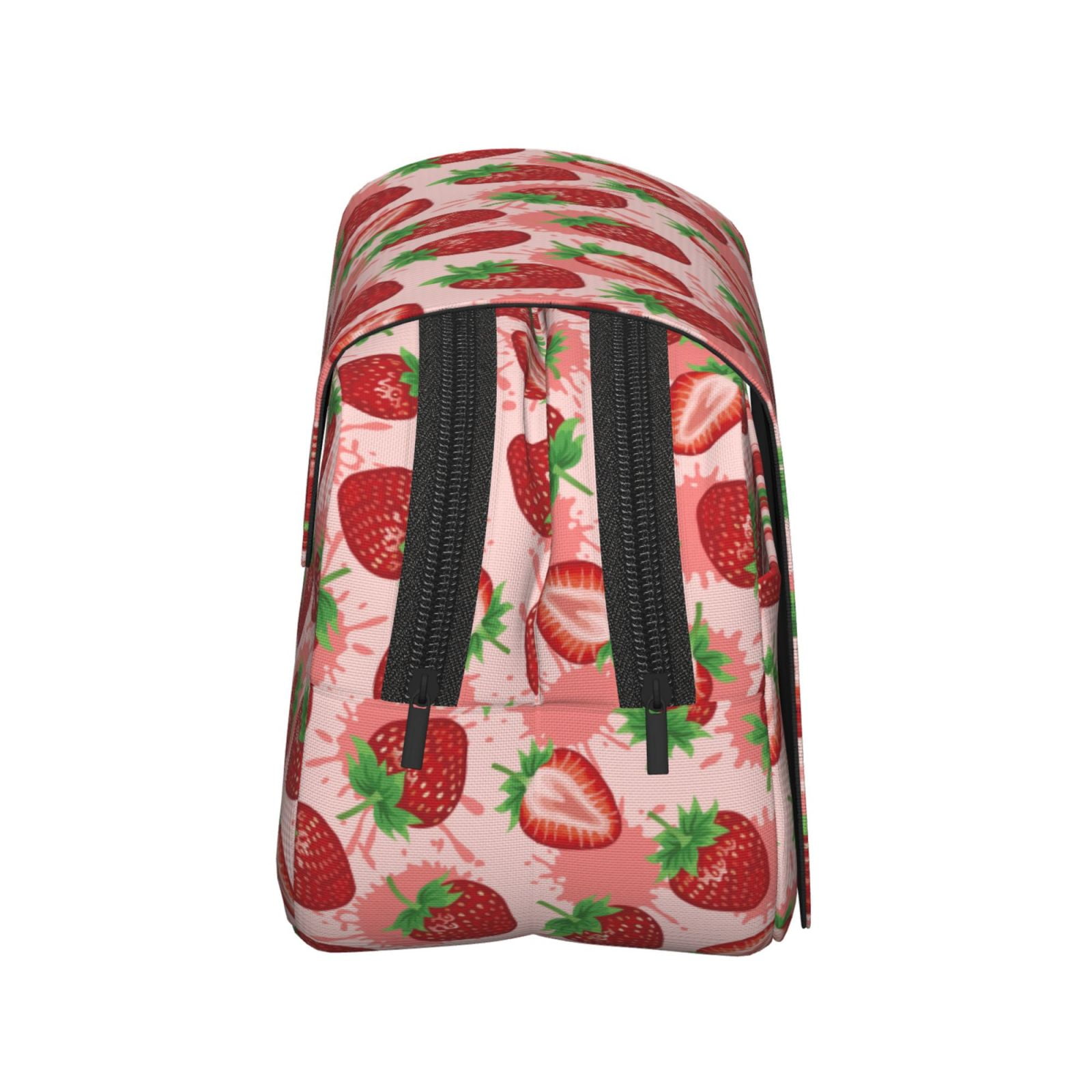 Rateoe Cute Strawberry Pattern Double Clamshell Pen Case, Storage Organizer with Two Zipper Compartments– Holds Up to 50 Pencils & Pens