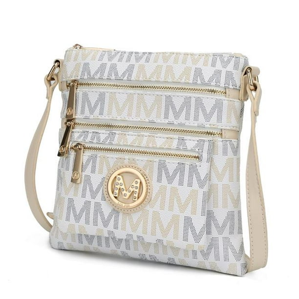 MKF Collection by Mia K MKF-MU6362WH Faux Leather Beatrice Crossbody ...