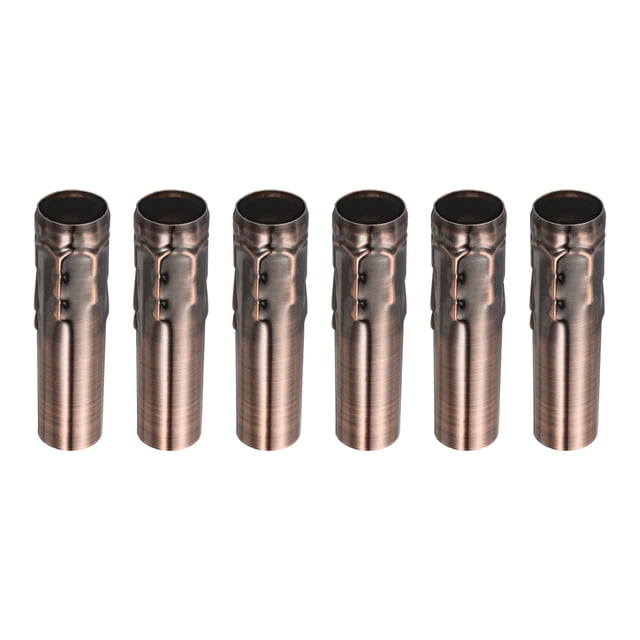 Cubiertas de socket de vela Uxcell, 4" mangas de candelabro soporte de base de bombilla, bronce rojo 6 piezas