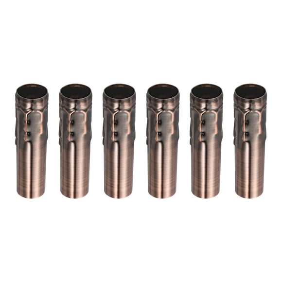 Cubiertas de socket de vela Uxcell, 4" mangas de candelabro soporte de base de bombilla, bronce rojo 6 piezas