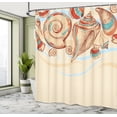 thumbnail image 5 of Ambesonne Ocean Shower Curtain, Seashells Pastel Colored, 69"Wx84"L, Cream Red Teal, 5 of 5