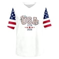 thumbnail image 4 of 4th of July T-Shirts for Women's Independence Day Patriotic Graphic Summer Print V Neck Short Sleeve Casual Blouse Tee White XL, 4 of 4