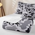 thumbnail image 4 of Manfei Retro Camo Twin Quilt Set,Lovely Bear Twin Coverlet Set,White Black,2-Piece, 4 of 7