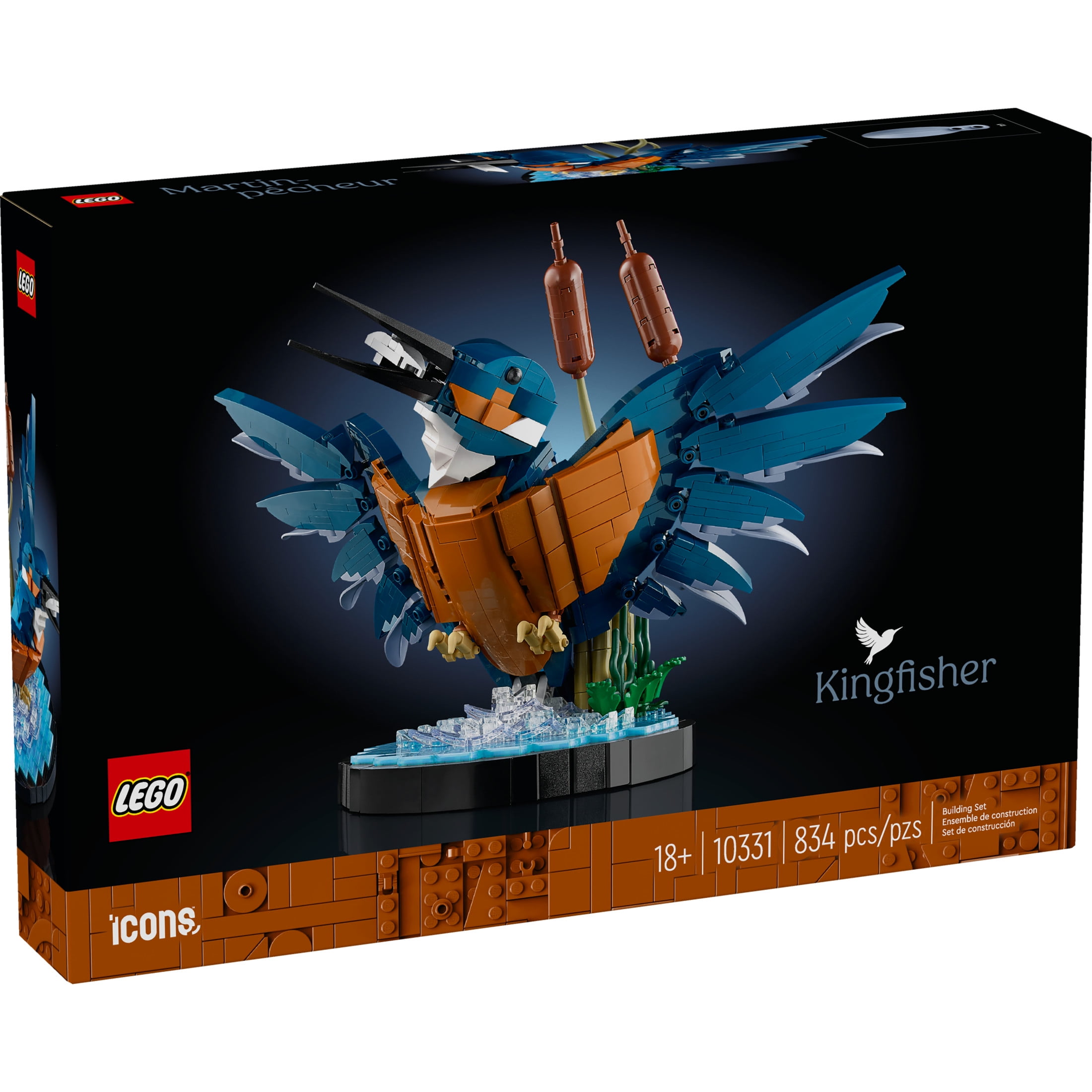 LEGO Icons Kingfisher Bird Model Building Kit - Detailed Building Block Set for Adults, 18+ - Relaxing DIY Craft for Bird Lovers - Gift for Graduation - 10331