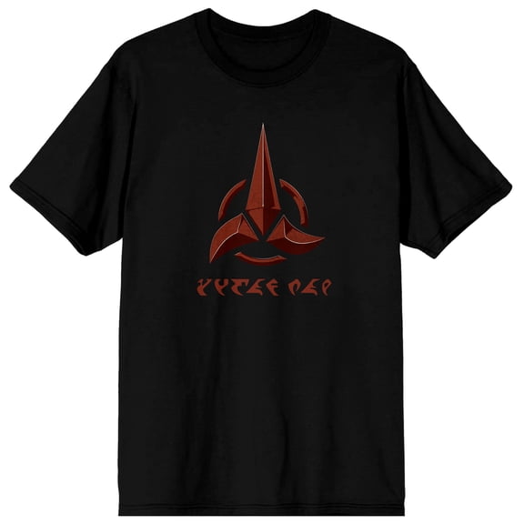 Mens Star Trek TV Series Klingon Text Black Short Sleeve Graphic Tee Shirt-3X-Large