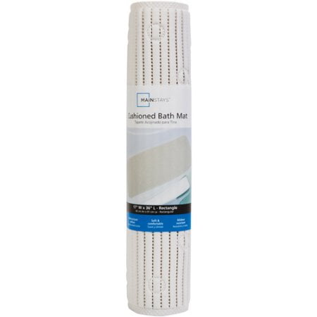Mainstays Cushion Bath Mat - White, 17 in. x 36 in.