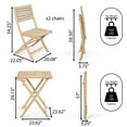 thumbnail image 3 of Javea Modern Coastal 3-Piece Acacia Wood Outdoor Folding Bistro Set, Cream/Light Teak, 3 of 9