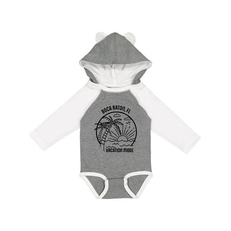 

Inktastic Summer Vacation Mode Boca Raton Florida Gift Baby Boy or Baby Girl Long Sleeve Bodysuit