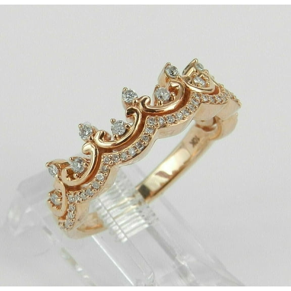 Silver & Stone Jewels Women's Crown Shape Ring 2Ct CZ Round 14k Yellow Gold Plated