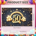 thumbnail image 2 of Golden Theme 50th Birthday Banner Starry Design  Display Balloon Decor Navy Blue Background Milestone Backdrop for 50th Birthday Party Anniversary Celebration Indoor Decoration, 2 of 8