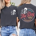 thumbnail image 2 of TeeMuse Skeleton T-Shirt, Have the Day You Deserve Graphic Tee, Quote Shirt, White M, 2 of 8