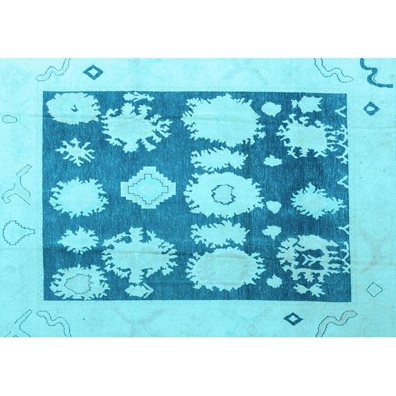 Ahgly Company Indoor Rectangle Oriental Light Blue Traditional Area Rugs, 3' x 5'