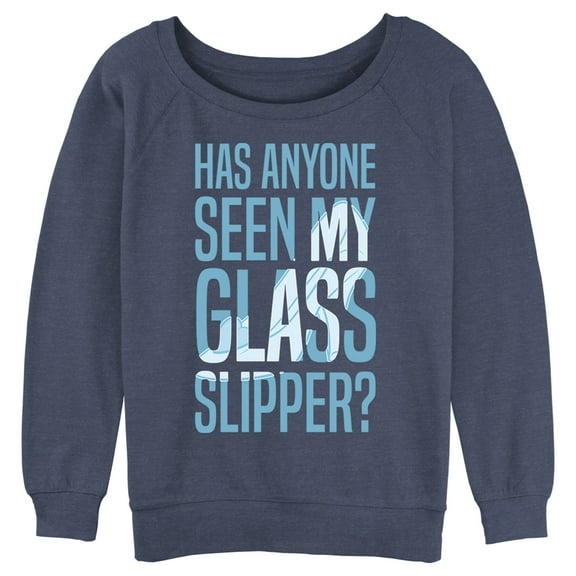 Junior's Cinderella Has Anyone Seen My Glass Slipper?  Sweatshirt Blue Heather Medium