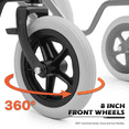 thumbnail image 6 of monicare *FDA APPROVED* Transport Wheelchair with Removable Flip Back Armrests & Swing-Away Footrests, Folding Transport Chair with 300lbs Capacity, Black, 6 of 10