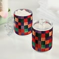 thumbnail image 2 of Yayeee 4 Pack Qtip Holder Bathroom Cotton Swab Canister with Lid Clear Dispenser Set, Red and Purple Plaid Pattern, 2 of 6
