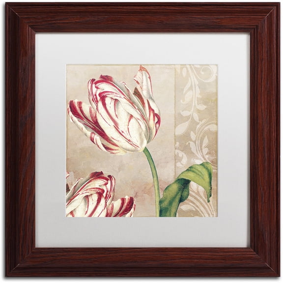 Trademark Fine Art "Peppermint Tulips I" Canvas Art by Color Bakery White Matte, Wood Frame