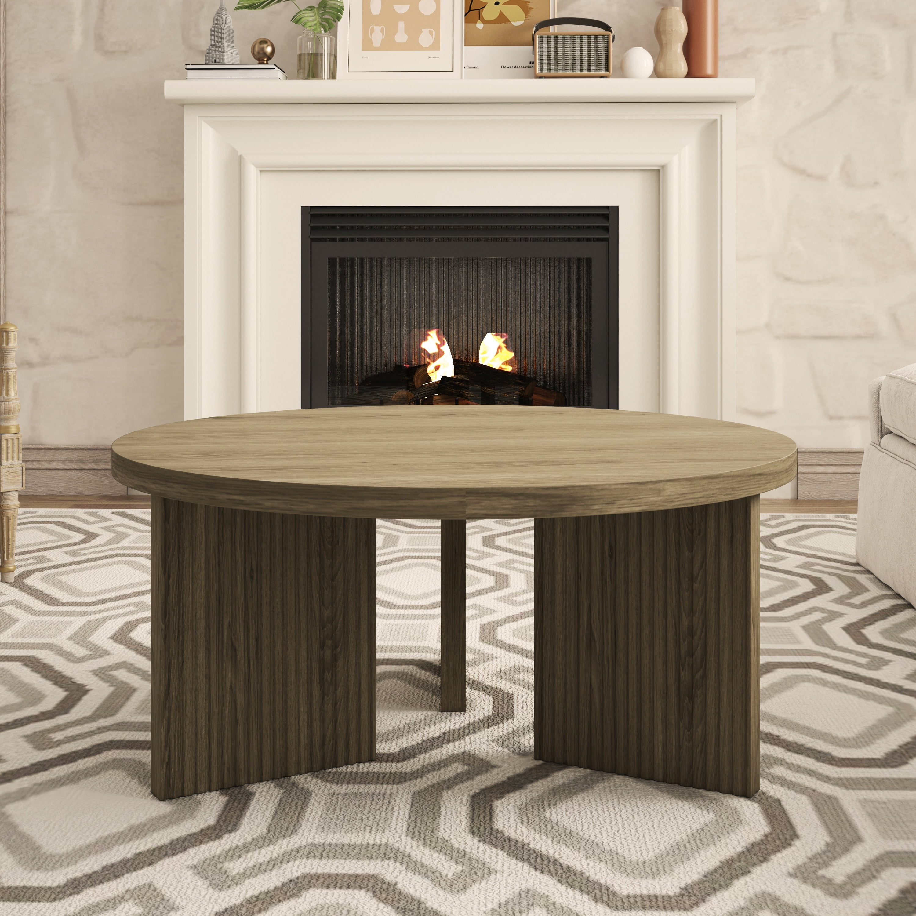 Noodeniya 35" Round Coffee Tables, Accent Tea Tables for Living Room, Grey