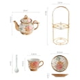 thumbnail image 2 of kurtrusly Tea Cups and Saucers Set Coffee Pot Ceramic Coffee Cup Set Floral for Cafe, 2 of 9