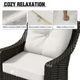 thumbnail image 3 of COOS BAY Stone Harbor Set of 2 Brown Wicker Deep Seat Patio Dining Chairs Outdoor Lounge Chairs with Beige Olefin Cushion, 3 of 9