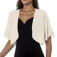 thumbnail image 1 of 2026 Women's Cardigan, Solid Mesh Design, Irregular Short Sleeve, Loose Beach Cover, Holiday Tops, 1 of 6
