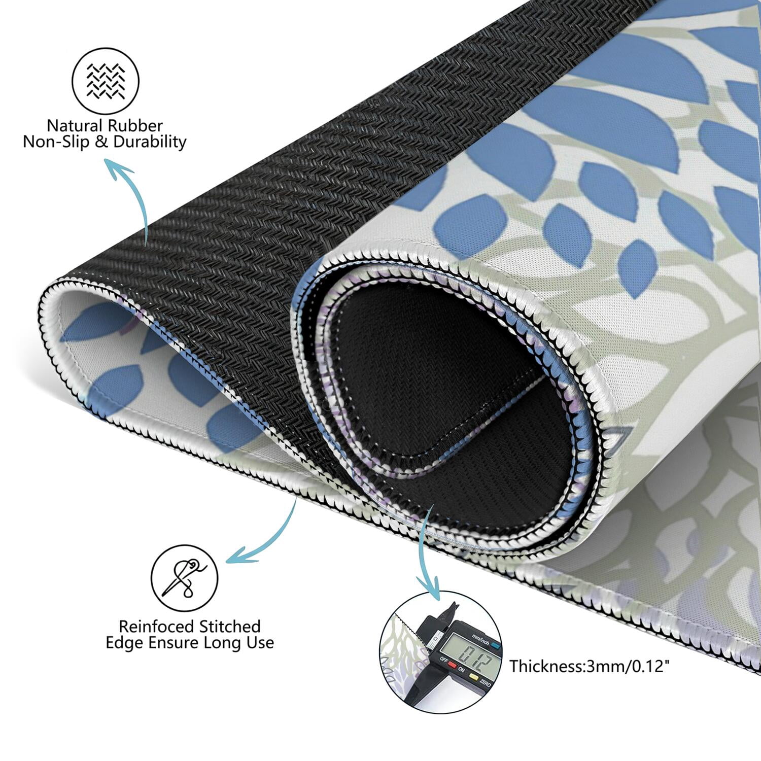 31.5 Inch Boho Style Table Pad Made of High Quality Rubber Material with Anti-Slip Backing and Noise Reduction Properties for Card Games