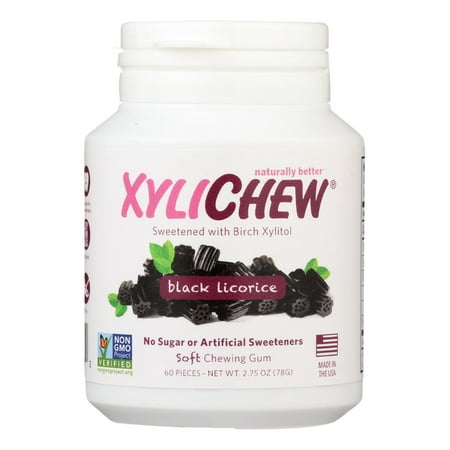 Xylichew Naturally Better Gum, Licorice, 60 Count