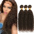 thumbnail image 1 of Hair Bundles Raivide Kinky Curly, marrón oscuro, 35 a 45 cm, 300 g, 1 of 7