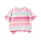 thumbnail image 5 of Blusas y camisas de manga corta con cuello redondo Camiseta de manga corta con cuello redondo a rayas para niño Camiseta informal de media manga para uso diario para bebé Camiseta de algodón para niño, 5 of 6