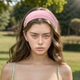 thumbnail image 2 of Unique Bargains 1 Pc Headband Lace Double Layer Wide Hairband for Women Pink, 2 of 5