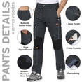 thumbnail image 5 of YUCOLEN Men's Fleece Lined Ski Snow Pants Water Resistant Winter Outdoor Pants with 4 Zip PocketsDark Gray 30, 5 of 7